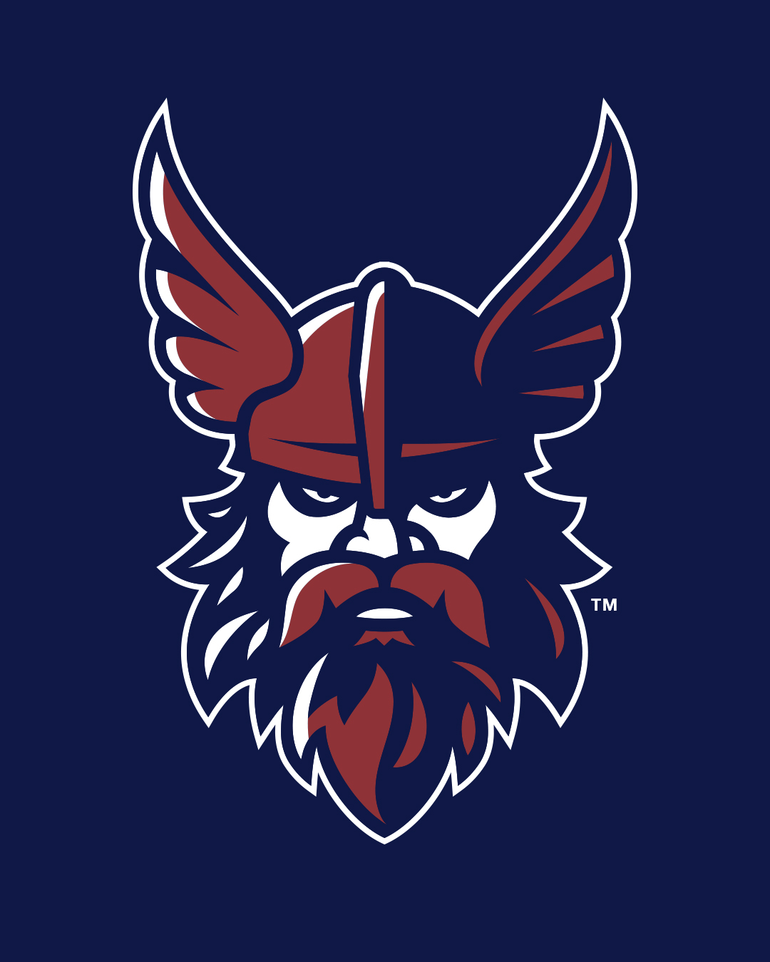 Maroon viking mascot illustration for Thales Academy at Flowers Plantation.